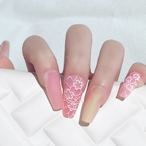 1 Box Relief Frosted False Nail Wearing New Nail Wearing Colorful European and American Style Nail Tips False Nail Chip