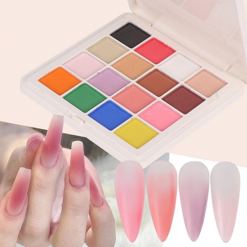 1 Box Nail Polish Slacker 16 Color Gradual Solid Nail Glitter Rouge Nail Polish Slacker Powder