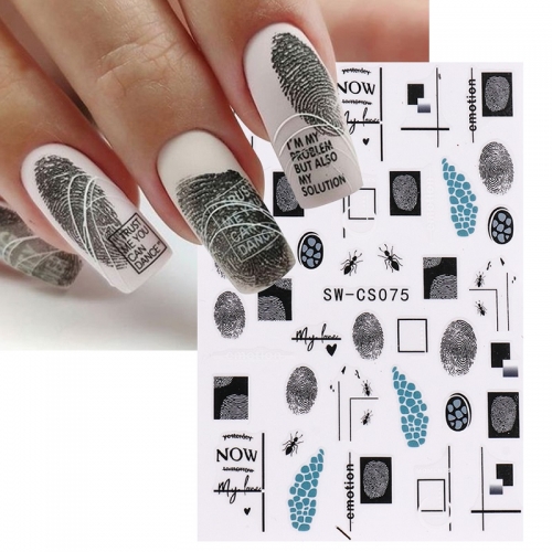 1 Pcs Valentine's Day Nail Stickers Transfer 5D Embossed Love Decal Sticker Art Decoration