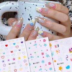 1 Pcs Nail Slider Stars Stickers Glitter Shiny Decoration Decal DIY Colorful Nail Art Sticker