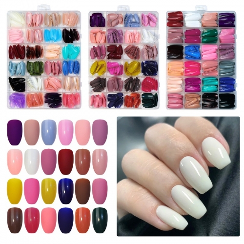 24 Girds/box Long Ballerina Nails False Nails Art Tips Ultra Flexible Fake Nails Full Cover Designs Manicure