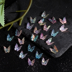 1box Aurora Nail Art Decoration Matte Butterfly Nail Charm Design Resin Nail Accessories