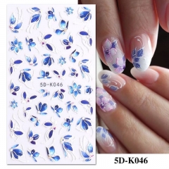 1Pcs Classy Acrylic Flowers Engraved Nail Sticker Little Daisy Mimosa Floral Leaf Design Adhesive Wedding Bride Manicure Decal