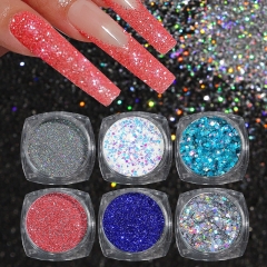 1Set Nail Glitter Powder Dust Gold Silver Super Shining Paillette Nail Art Manicure Decorations