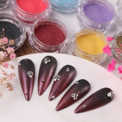 1jar Nail Magic Mirror Shining Pink Macaron Holographic Crystal Pigment Dipped in Chromium Nail Powder Nail Decoration