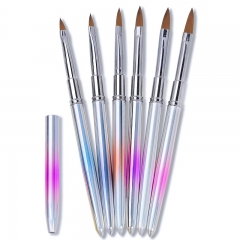 1Pcs Pure Mink Hair Nail Brush UV Gel Carving Pen Nail Drawing Crystal Carving Pen