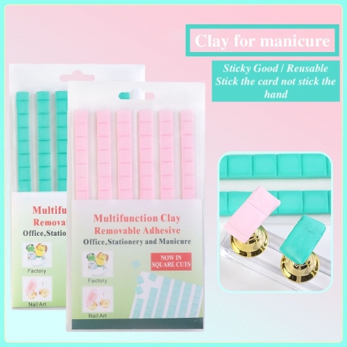 96Pcs/Bag Pink Blue Nail Adhesive Glue Clay Reusable Tacky Gel for Nail Art Practice Stand Display Holder False Tips Manicure Tools