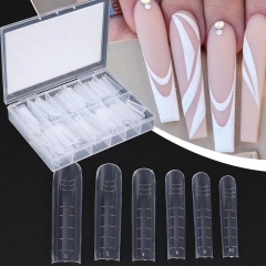 120Pcs/Box Nail Extension Long Tip Length Natural Transparent Water Drop Lengthening Nail Plate Mold