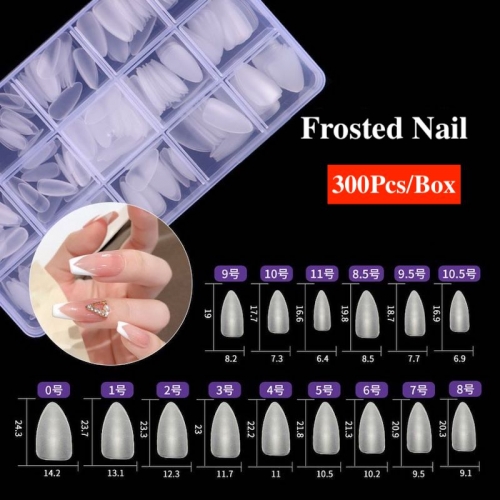 1Box Clear Long False Nail Tips Set Acrylic Extension Full Cover Nail Tips Fake Finger UV Gel Polish Quick Building Mold Nail Tool