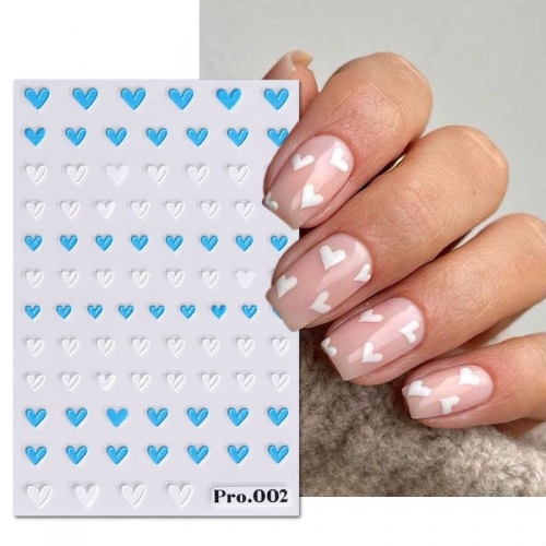 1Pcs Color Heart Love Valentine's Day Love Sticker Self-Adhesive Nail Art Decorations Decals Manicure Nail Sticker 