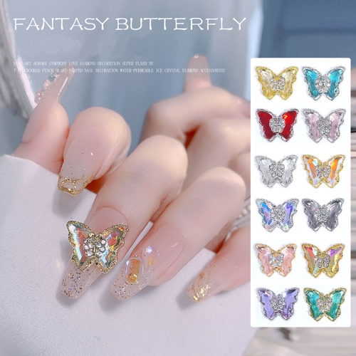 1pcs Nail Art Butterfly Zircon Crystal Jewelry Super Flash Jewelry Three Dimensional Nail Decorative Diamond