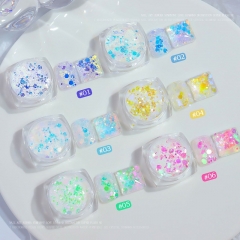 1jar or 6jars/set  Nail Glitter Powder Sequins Shinning Colorful Nail Flakes DIY Charm  Nail Art Decorations