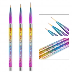 3pcs/set Nail Art Liner Brushes Set Ultra-thin UV Gel Polish Painting Drawing Flower Pen Manicure Design Kit