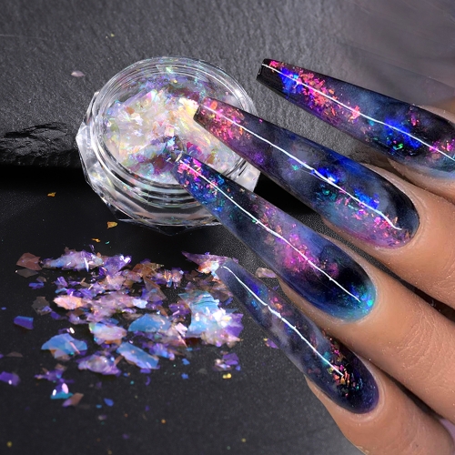 1 Jars Aurora Unicorn Nail Art Glitters Mixed Nail Powder Sequins Mermaid Nail Manicure Decorations