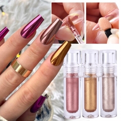 1bottle Liquid Mirror Powder Nail Polishs Glitter Aurora Moonlight Pigment Chrome Mirror Liquid DIY Holographic Nail Art Decorations