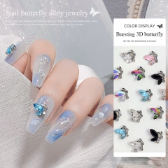 1 Pcs Metal Alloy Butterfly 3D Nail Art Decorations Jewelry Gem Japanese Style Manicure Design Accessories
