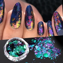 1 Jars Aurora Chameleon Nail Glitter Sequins Flakes Shining Nail Art Powder Dazzling Nail Decorations