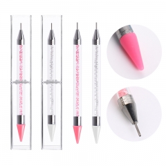 1pcs Acrylic Double Head Nail Art Crystal Pen Drawing Point Drill Nail Art Tools Manicure Accessories