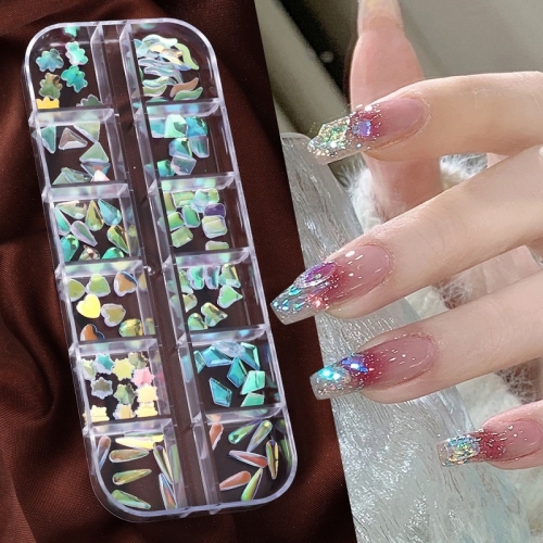 1box Multi-Color Manicure Accessories Flat Bottom Water Diamond Transparent  Ultra-Sparkling Crystal Glass Diamond