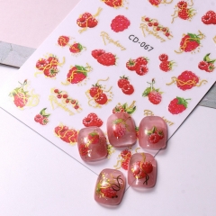 1Pcs Nail Art Decals Fruits Orange Cherry Strawberry Nail Stickers