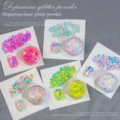 1 Jar Dopamine Mixed Flash Gradient Blending Nail Art Glitter Sequins Manicure Nails Accessories