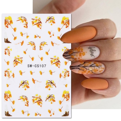 1 Pcs Autumn Nail Stickers Maple Leaves Design Nail Art Sticker Defoliation Manicure Sticker