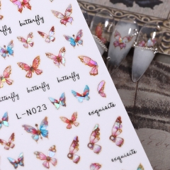1 Pcs Nail Sticker Nails Laser Color Butterfly Nail Art Decoration Aurora Butterfly Nail Sticker