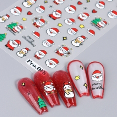 1pcs Cute Christmas Nail Stickers Cartoon Animal Design Bird Cat Dog Nail Sliders Decals Decoration