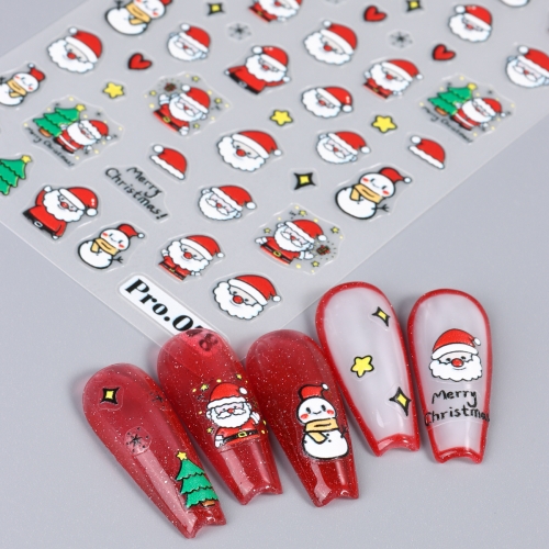 1pcs Cute Christmas Nail Stickers Cartoon Animal Design Bird Cat Dog Nail Sliders Decals Decoration