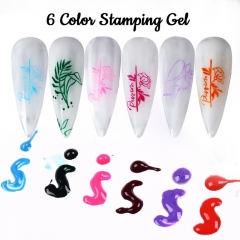 1Pcs Nail Stamping Gel Polish Black White Varnis Nail Polish Stamp Painting Color Soak Off UV Gel For Nail Art Stamping