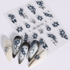 1Pcs Halloween Nail Stickers Pumpkin Wound 3D Relief Three-dimensional Ghost Nail Stickers Skeleton Chain Individualistic