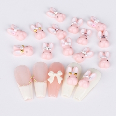 20pcs/bag Cute Bunny Nail Charms Cute Cartoon Rabbit Manicure Jewelry Decoration Nail Art Accessories