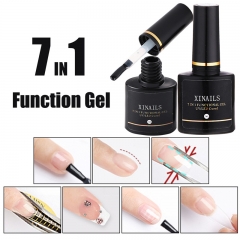 1pcs 7-in-1 Nail Glue Gel Nail Polish Transparent Clear 7ml Function Gel Soak Off Nail Art Gel Varnish UV Thickness Base Gel Manicure