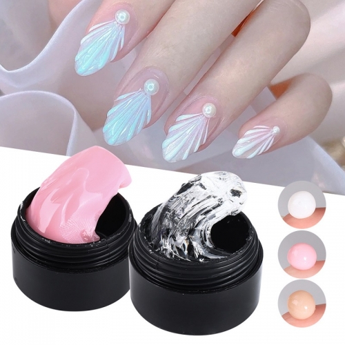 1jar Solid Nail Polish Glue Crystal Soft Glue Mold Modeling Patch Jelly Gel False Nail Stick Tips Polish Manicure