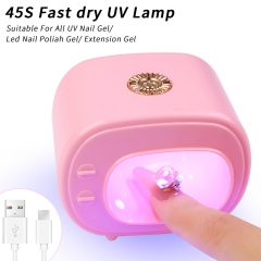 1pcs Usb Mini Tv Nail Lamp Uv Led Lamp For Nails Accessories And Tools Pink Nail Polish Dryer Portable Manicure Products