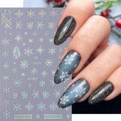 1 Pcs Christmas Nail Stickers Gold Silver Laser Snowflake Elk Slider Decals for Manicure Tips Nail Art Decorations