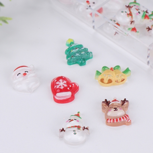 6Grids/box or 1Bag Christmas Nail Charms Art Decoration Tools Nails Accessories Cartoon Halloween Nail Supplies Kit Art Decorations