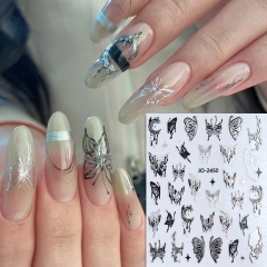 1pcs Nail Stickers Mixed Floral Geometric Nail Art Decals Sliders Butterfly Flower Leaves Heart Manicures Decoration