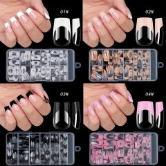 120pcs/Box Multi-color False Nails Middle Length French Can Be Removable Fake Nail Full Cover Boutique Seamless Press On Nails
