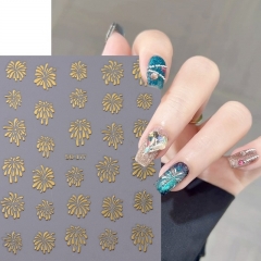 1Pcs Laser Colorful Fireworks Nail Stickers Starry 3D Adhesive Sticker Romantic Magic Color Butterfly Decals Cat's Eye UV Gel Slider