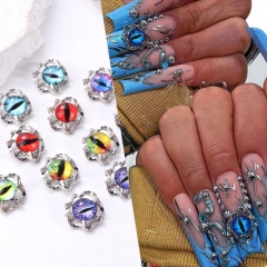 10pcs/pack 3D Colorful Nail Charms Alloy Dragon Devil Vintage Nail Gems Punk Jewelry Glitter Acrylic DIY Nail Art Accessories Tools