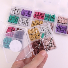 60pcs/box 3mm Colorful Mixed Grits Small Mini Nail Drill Bits Kit Mandrel Nail Art Sanding Bands Set