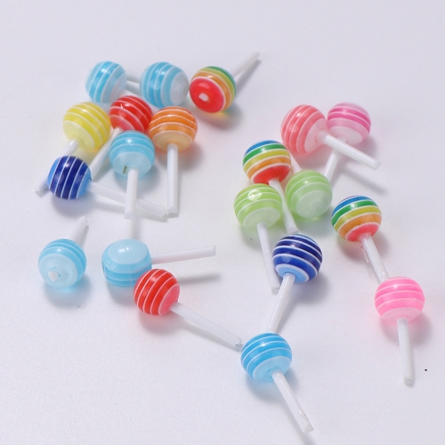 20Pcs/bag Colorful Kawaii Lollipop Design Nail Art Charms 3D Acrylic Resin Cartoon Ornament Nail Decorations Candy Accessories DIY
