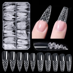 1 Box Artificial Nails Tips Coloured Glazed Clear Fake Nail Nail Accessories
