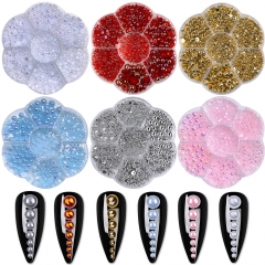 1 Box Half Round Pearl Beads Flatback Rhinestones  DIY Nail Art Decoration Nail Accessories
