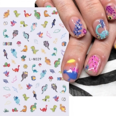 1Pcs Laser Animals Nail Stickers Zoo Astronaut Flowers Unicorn Nail Decals Cartoon Self-adhesive DIY Manicure Art Sliders