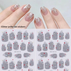 1 Pcs Polka Dot Nail Stickers Glitter Adhesive Stickers Nail Art Decoration Nail Sticker