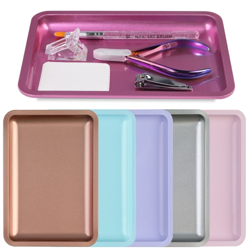 1Pcs Nail Art Equipment Manicure Tool Storage Stainless Steel Cosmetic Metal Storage Tray Square Tray Tool Nail Tool