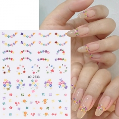 1pcs 2024 Floral Dry flower Rose Lavender small size Flowers Cute self-adhesive Nail Art Sticker & Decals for DIY Manicure