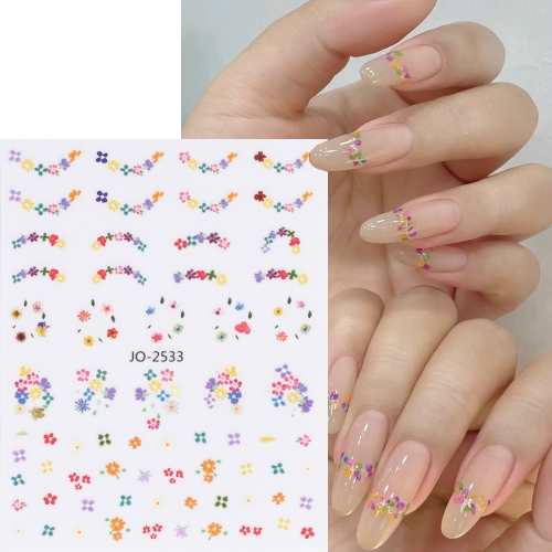 1pcs 2024 Floral Dry flower Rose Lavender small size Flowers Cute self-adhesive Nail Art Sticker & Decals for DIY Manicure